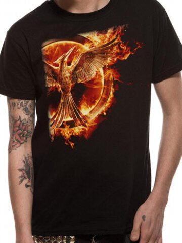 Foto Triko Hunger Games - Mockingjay pin flame