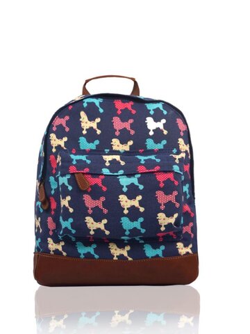 pro dokonalý a originální outfit Tmavě modrý batoh s jednou kapsou  Retro pudli