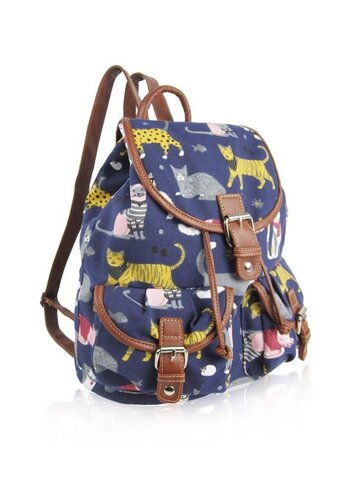 Kedvezmény Sötétkék hátizsák Macska mix