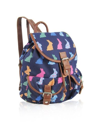 Foto Tmavě modrý vak Retro zajíci