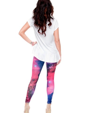 ZNIŻKA Damskie elastyczne legginsy Galaktyka cudów