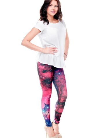 Pre dokonalý a originálny outfit Damskie elastyczne legginsy Galaktyka cudów