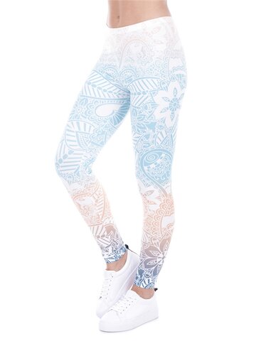 Pre dokonalý a originálny outfit Dámske elastické legíny Mentolová mandala