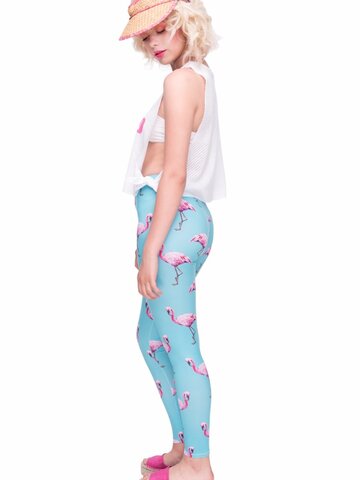 Lifestyle fotó Női elasztikus leggings Flamingók