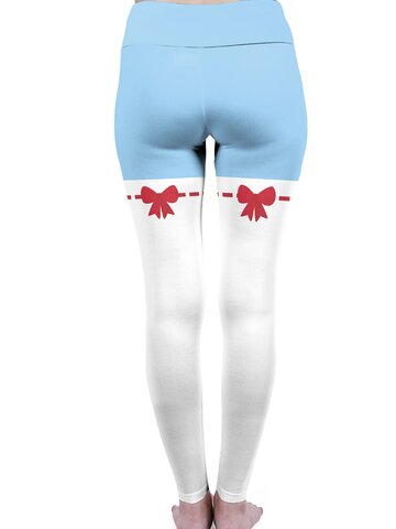 Výnimočný darček od Dedoles Dámske elastické legíny s vysokým pásom Červené mašle