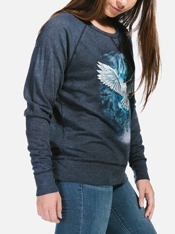 Obrázok produktu Dámska modrá mikina Magická sova