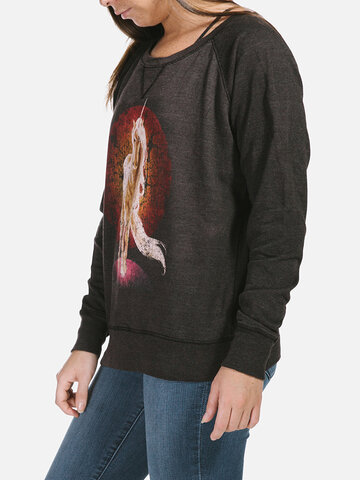 Foto Női szürke pulóver Ragyogó egyszarvú