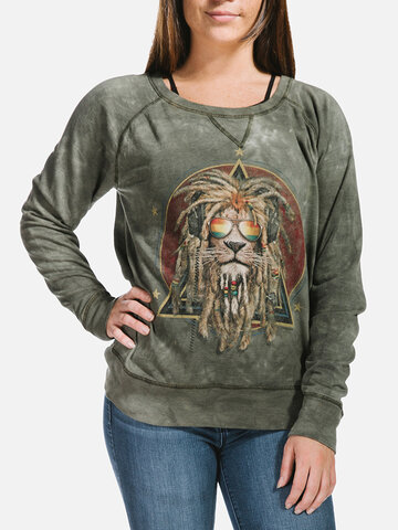 Lifestyle foto Dámska kaki mikina Rasta Jahman