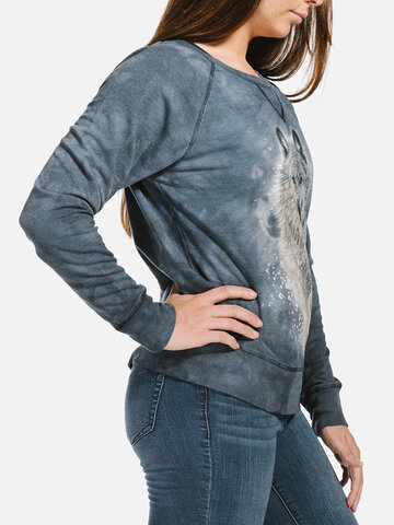 Potešte sa týmto kúskom Dedoles Dámska modrá mikina Snežný vlk