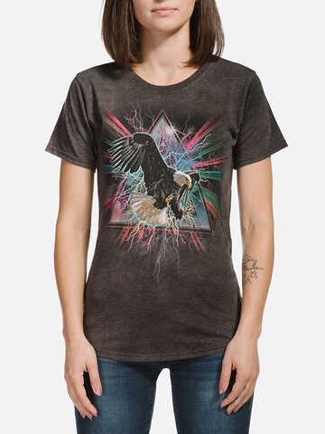 Lifestyle foto Dámske tri-blend tričko Orol a blesky