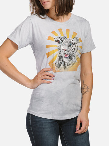 Výprodej Dámské Tri-Blend tričko Bílý tygr