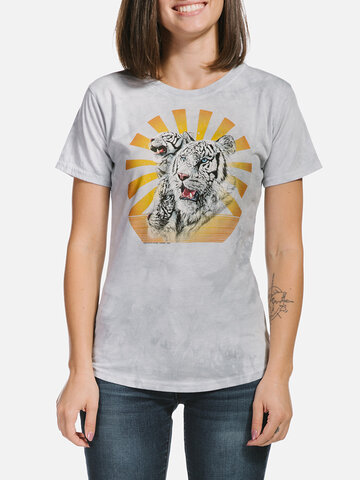 Sleva Dámské Tri-Blend tričko Bílý tygr