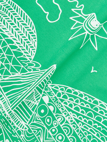 Foto Dětská zelená mikina bez kapuce Letní krajina