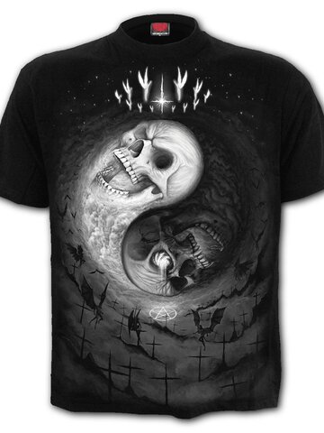 Lifestyle foto Tričko s krátkým rukávem Jing Jang lebky