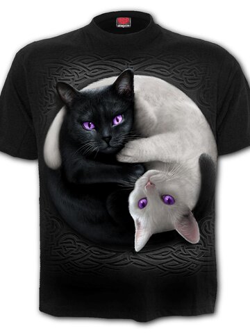 Výnimočný darček od Dedoles Tričko s krátkym rukávom Jing Jang mačky