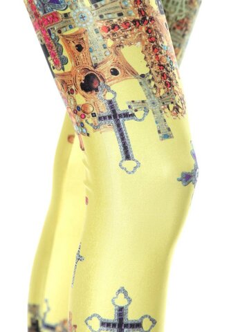 Pre dokonalý a originálny outfit Дамски еластичен клин Цветен кръст