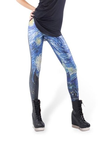 Pre dokonalý a originálny outfit Дамски еластичен клин Звездна нощ