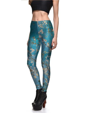 Eredeti és szokatlan ajándékot keres? a megajándékozottat garantáltan meglepi Női elasztikus leggings Mandula virágok