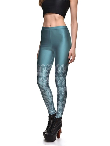 Lifestyle foto Dámske elastické legíny Modrý les