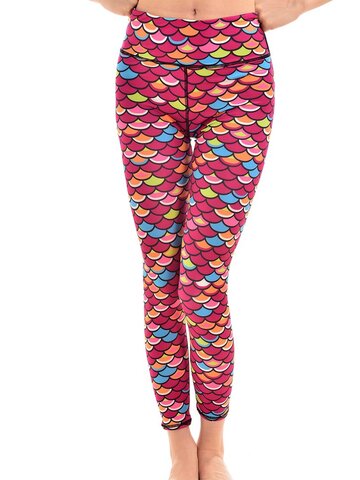 Výpredaj Дамски спортен еластичен клин Рибени люспи