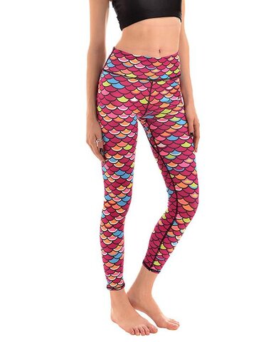 ОТСТЪПКА Дамски спортен еластичен клин Рибени люспи