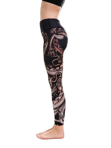 Kedvezmény Női sportos elasztikus leggings Kínai sárkány