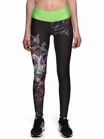 Lifestyle foto Dámske športové elastické legíny Temná víla