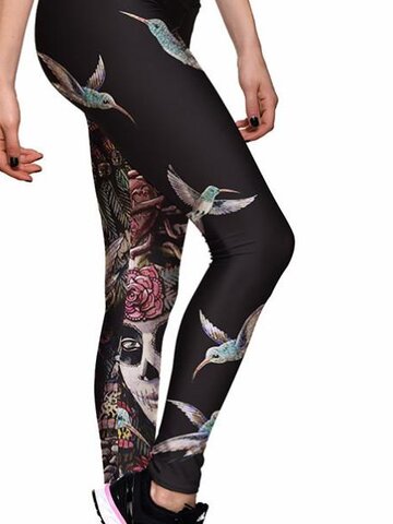 Výnimočný darček od Dedoles Дамски спортен еластичен клин Женски череп