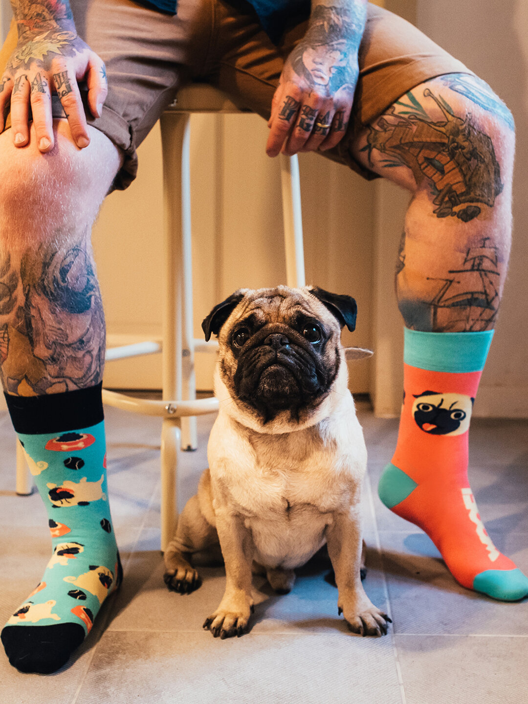 Lustige Socken Mops Dedoles