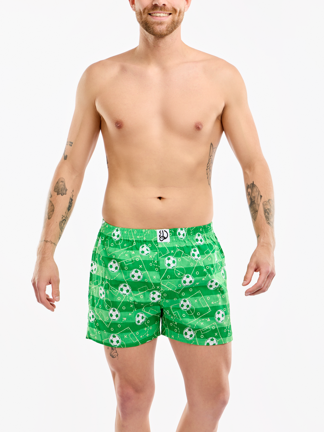 Men's Boxer Shorts Football Pitch Dedoles