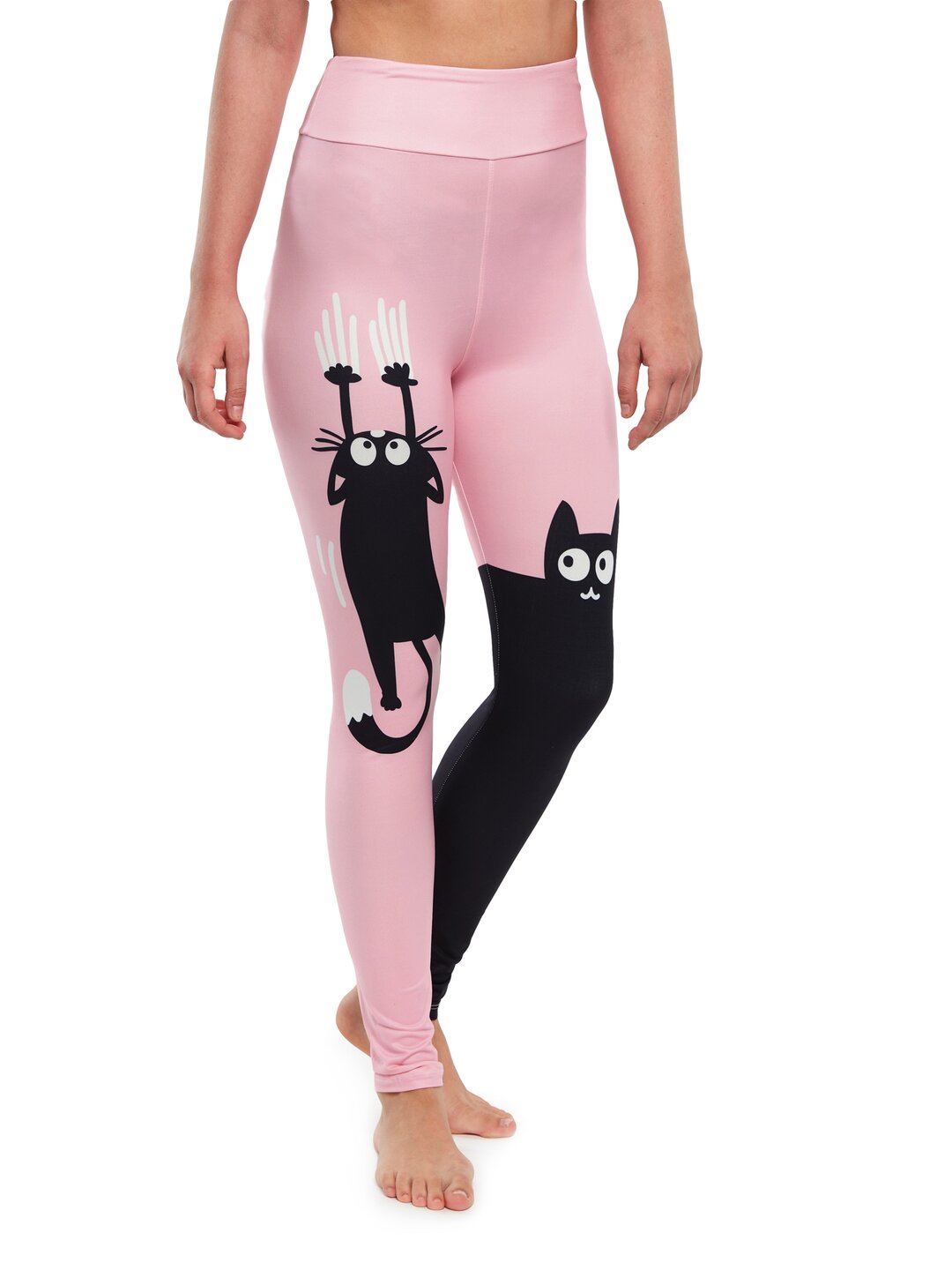 Lustige Leggings mit hoher Taille Rosige Katze Dedoles