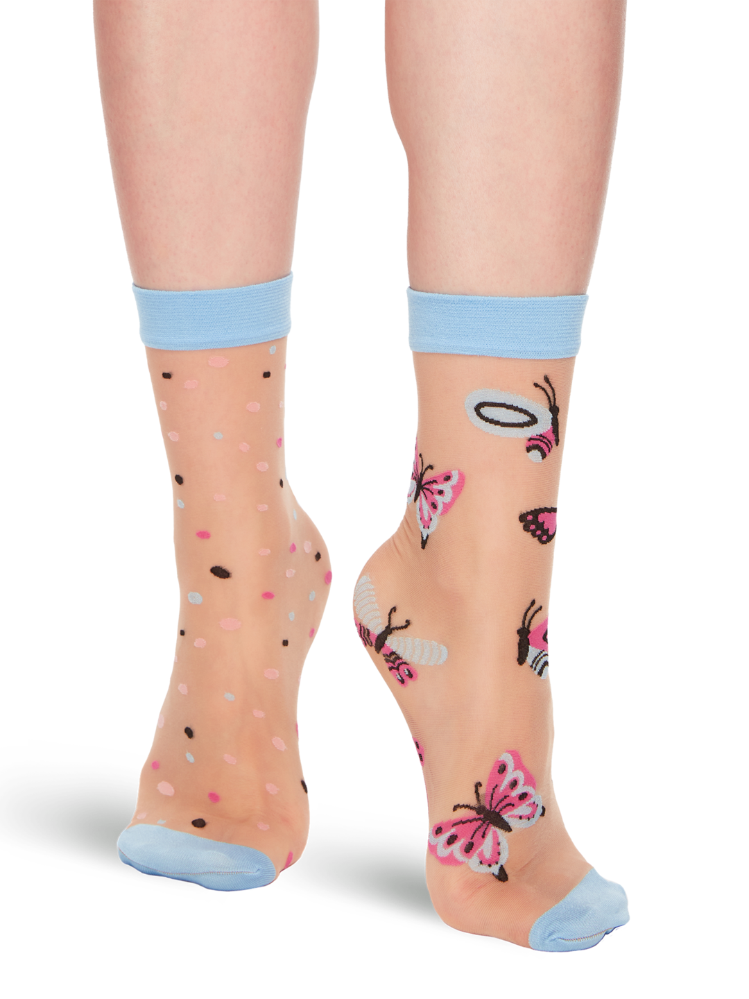 Nylon Socks Butterflies And Dots Dedoles 