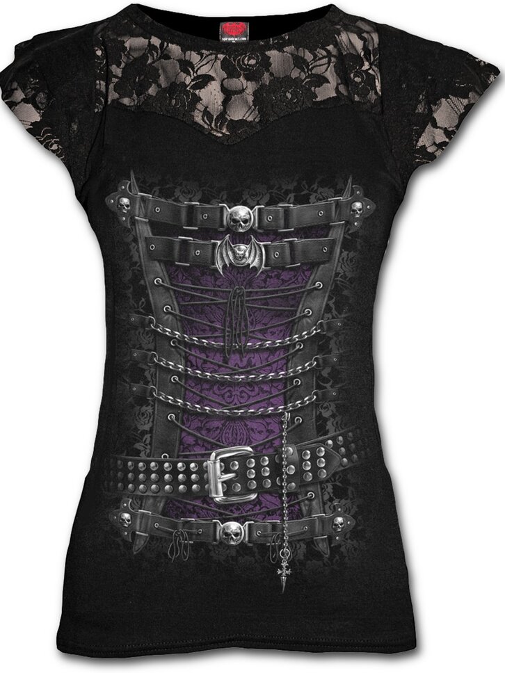 Foto Korzet csipkés női póló