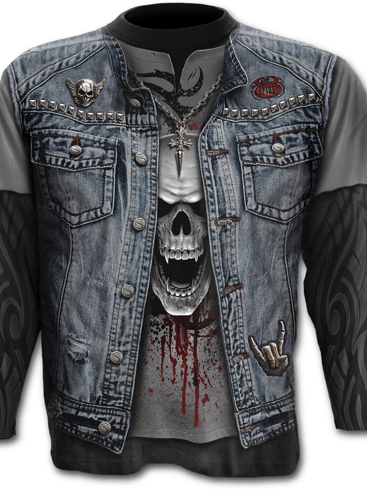 Zľava Long Sleeve Denim Vest