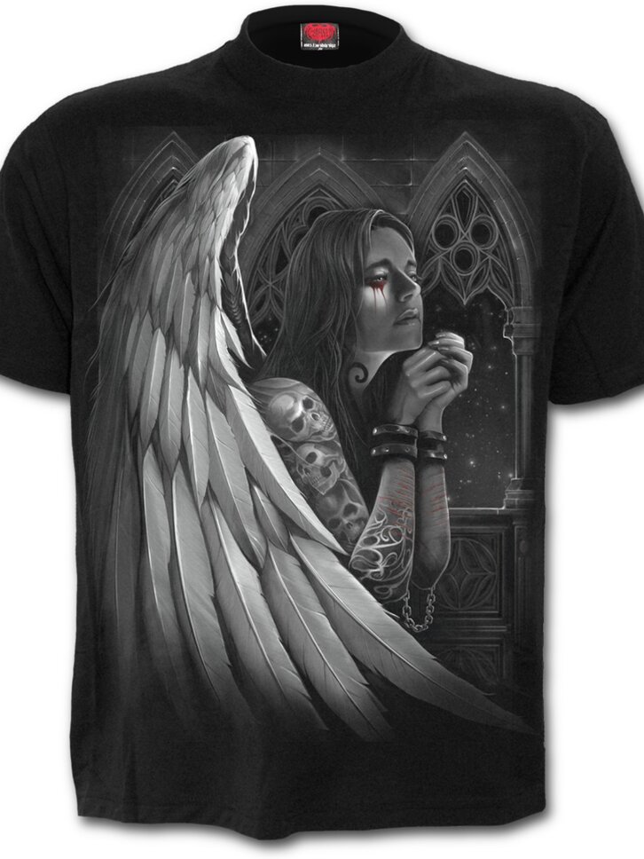 Sleva Tričko černé Modlitba anděla