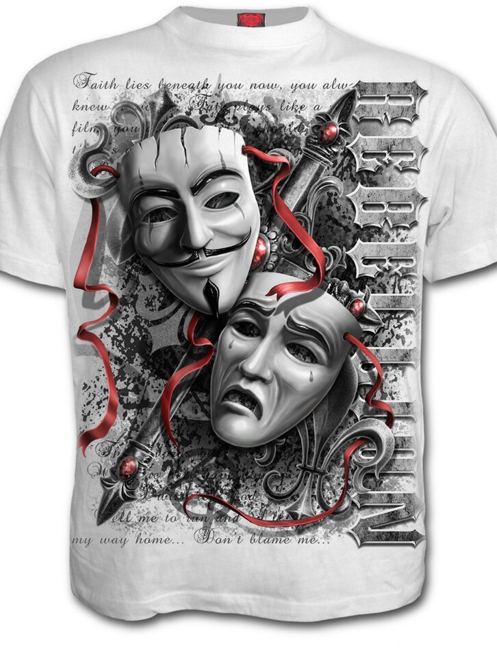 Zľava Tričko biele Masky