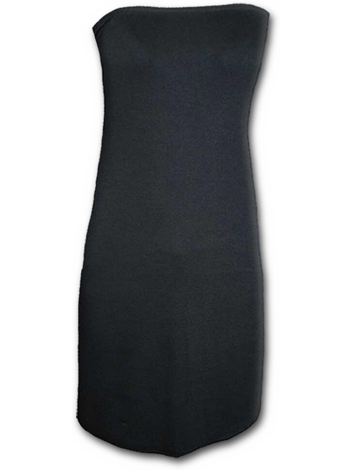 Pre dokonalý a originálny outfit Čierne krátke šaty bez ramienok