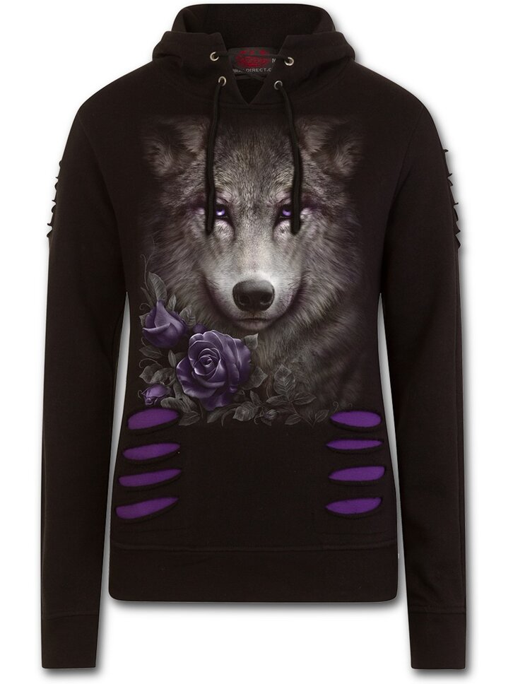 Lifestyle foto Dámská mikina se šňůrkou s motivem Vlčí růže
