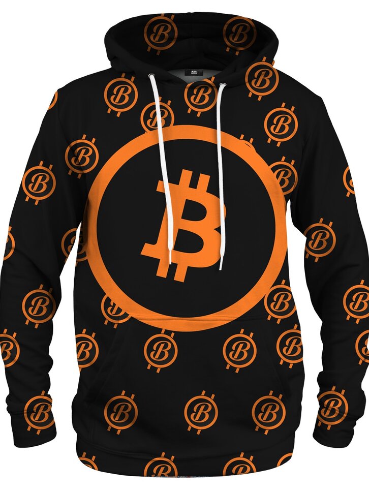 Kiárusítás Pulóver kapucnival Bitcoin motívum