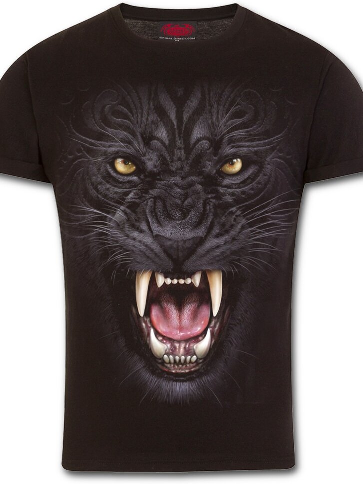 Zľava Slim fit tričko s motívom Nahnevaný panter