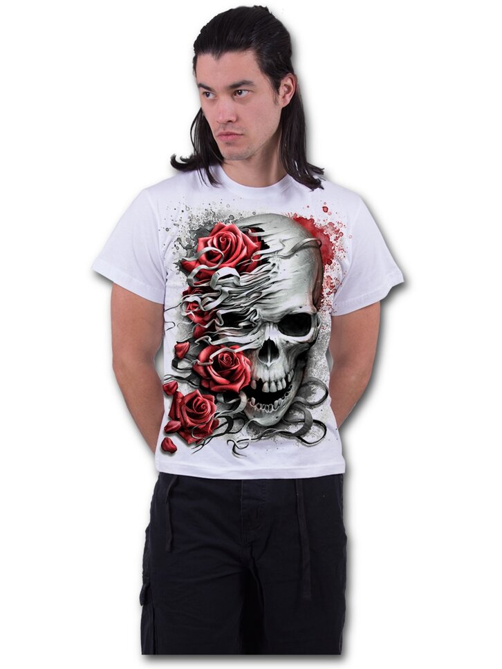 Potešte sa týmto kúskom Dedoles Biele tričko s krátkym rukávom Lebka a ruže