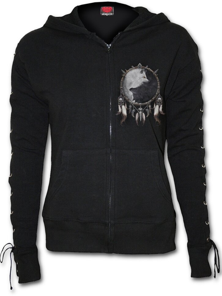 Sleva Dámská mikina s vázáním Tvář vlka