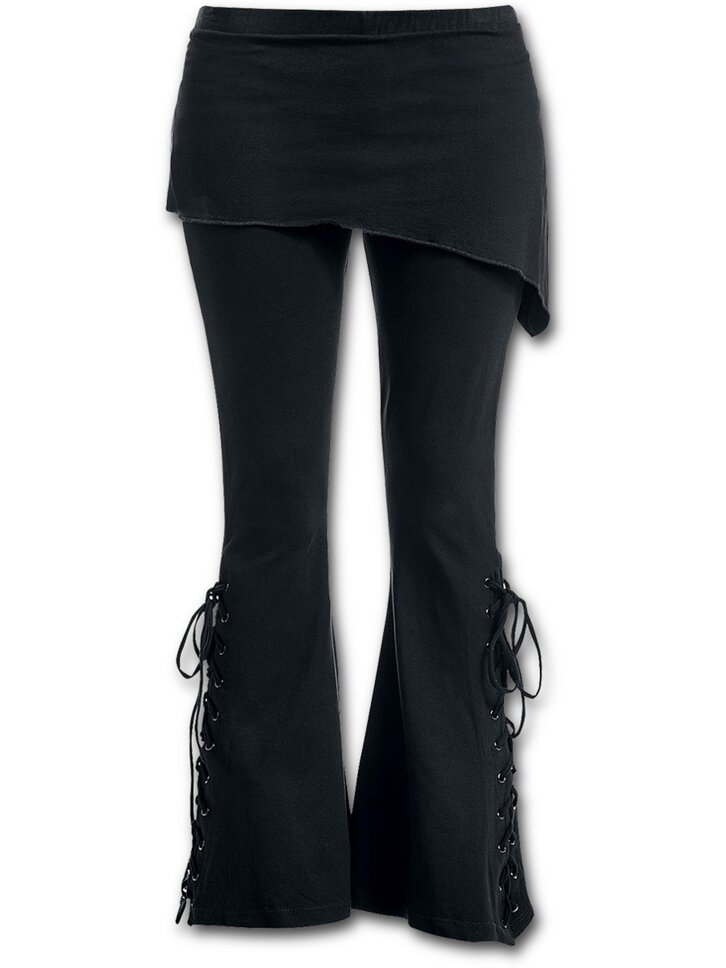 Pre dokonalý a originálny outfit Dámske nohavice 2v1 Čierna