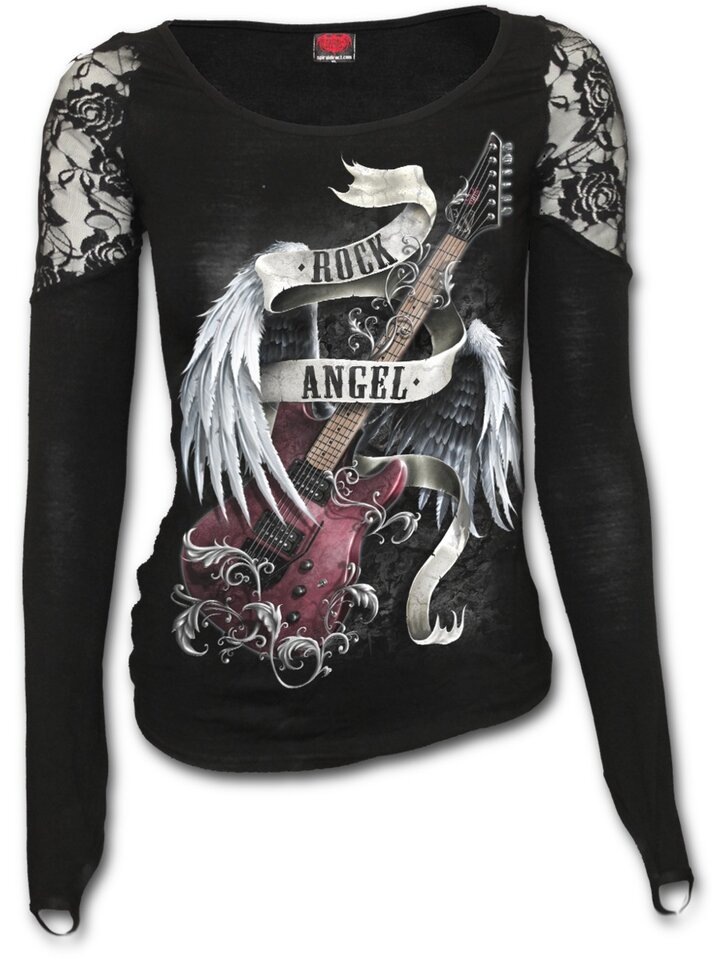 Pre dokonalý a originálny outfit Dámske tričko s čipkou na ramenách Nebeská hudba