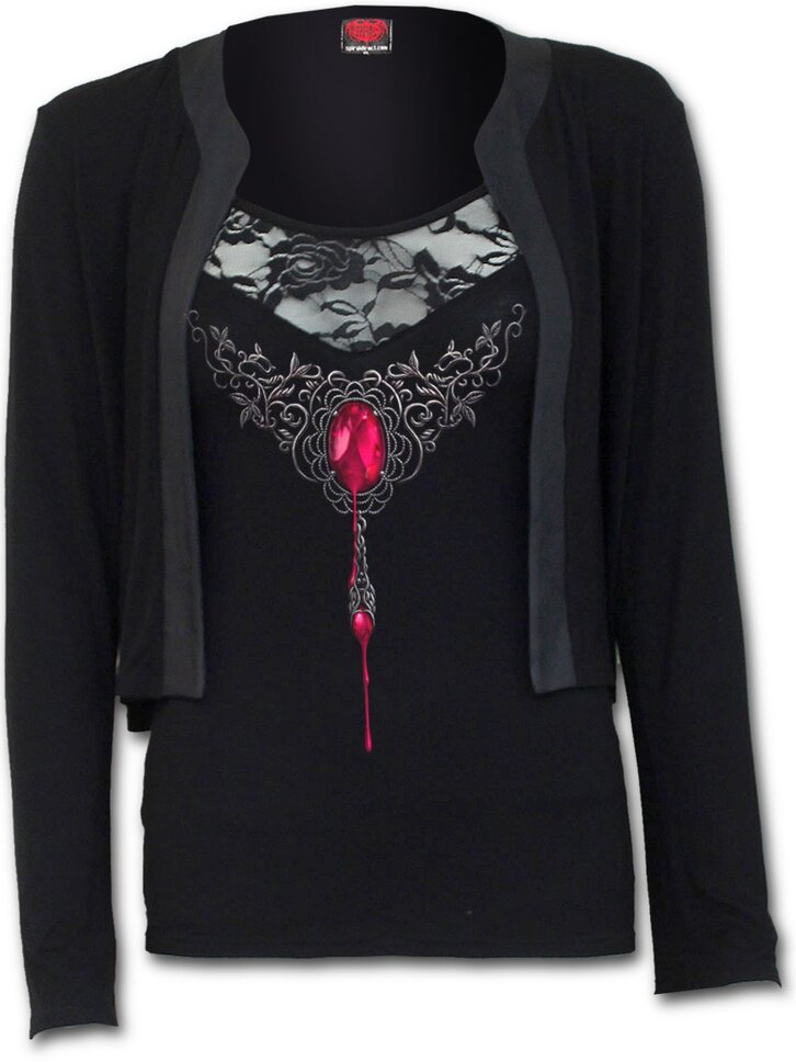 Výnimočný darček od Dedoles Dámsky dlhý rukáv 2v1 krvavý rubín