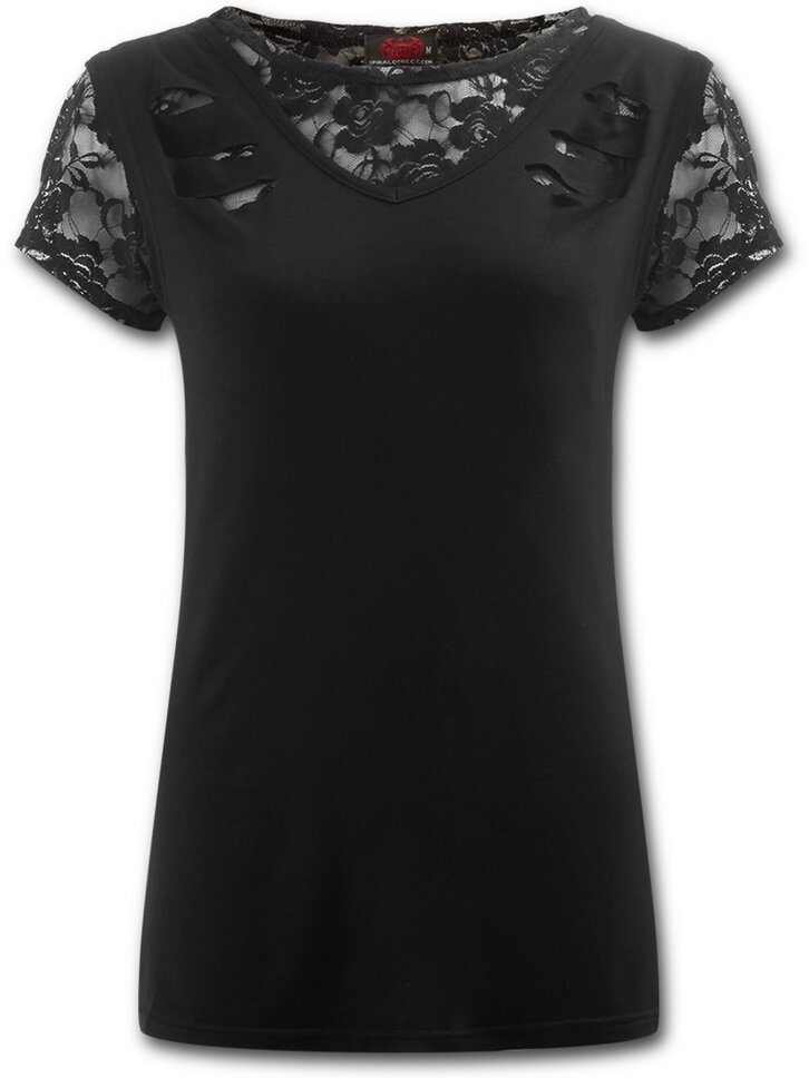 Foto Fekete Csipkés póló 2v1