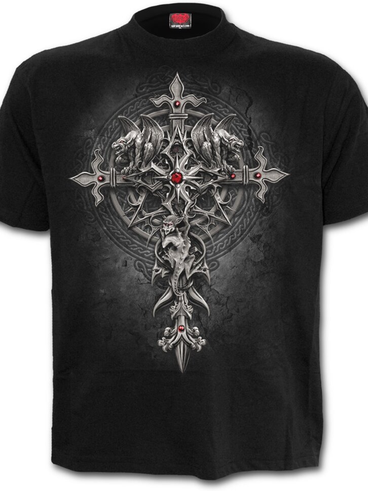 Lifestyle foto Tričko s motívom Gotický kríž