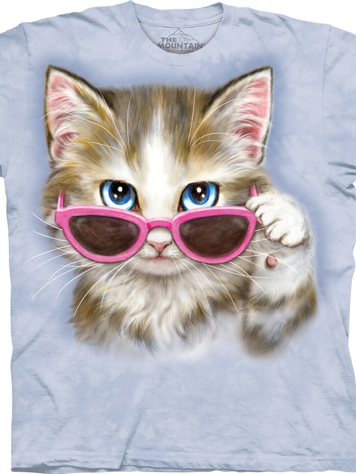 T-Shirt Kurzarm Katze mit Brille | Dedoles