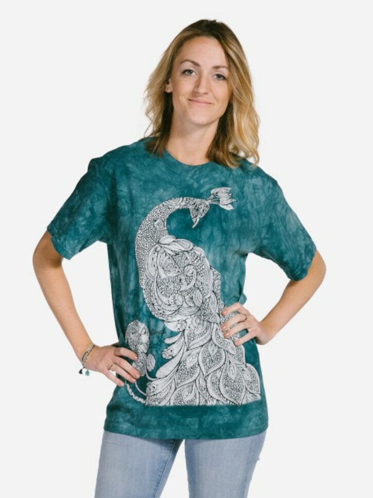 Potešte sa týmto kúskom Dedoles Mandala vyfarbovacie tričko Páv