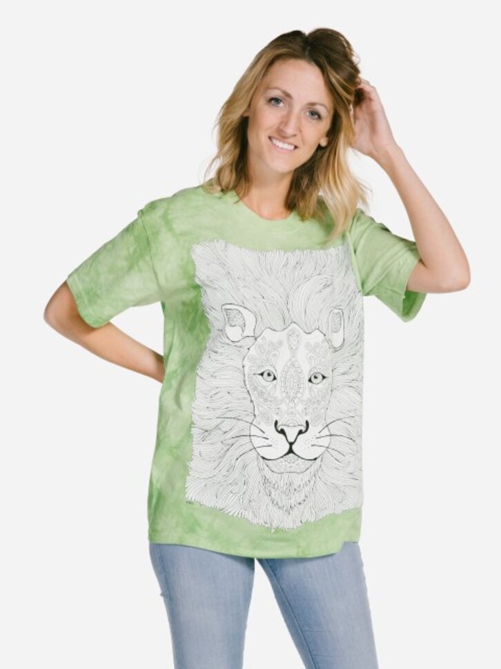Výpredaj Mandala vyfarbovacie tričko Lev